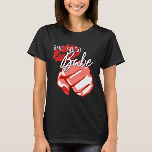 Camiseta Bare Knuckle Boxing Babe com batom e polimento (Frente)