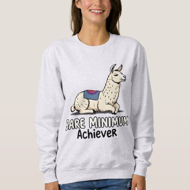 Camiseta Bare Minimum Achiever Funny Llama Lazy Humor  (Frente)