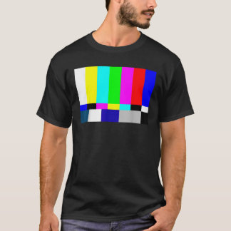 Camiseta Bares De Cores Da Tv De Ar Unisex Adulto Preto Peq