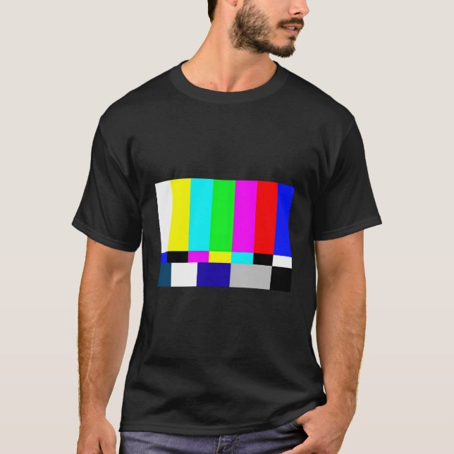 Camiseta Bares de cores de Tv fora do ar (Frente)