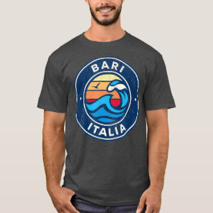 Camiseta Bari Itália Vintage Ondas Náuticas Design