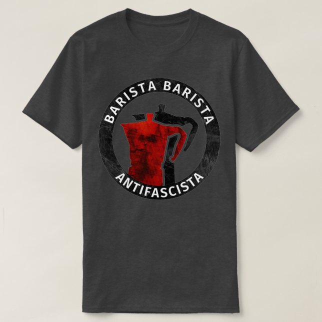 Camiseta Barista Barista Antifascista 12 (Frente do Design)