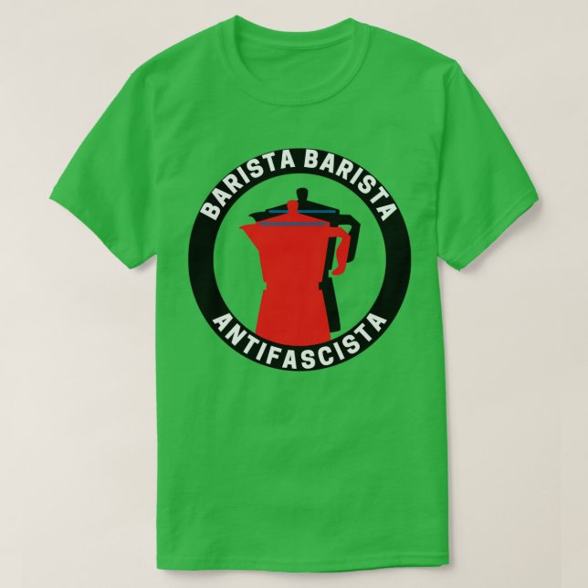 Camiseta Barista Barista Antifascista Antifascista 3 (Frente do Design)