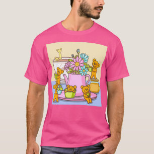 Camiseta Barista de ursinho com cardume de compro de café
