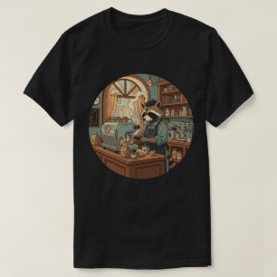 Camiseta Barista Guaxinim - Café Cozy Vintage