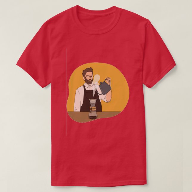 Camiseta Barista Preparando Um Chemex (Frente do Design)