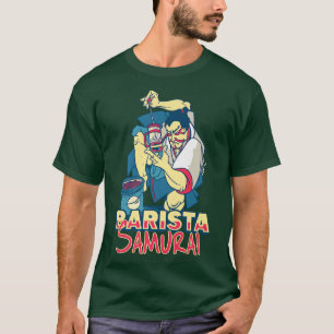 Camiseta Barista Samurai França Imprensa Motif Café Lover e