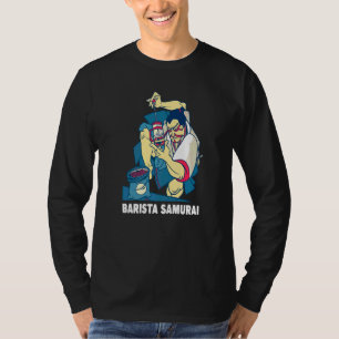 Camiseta Barista Samurai Imprensa Francesa Motif Café E Bar