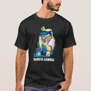 Camiseta Barista Samurai Imprensa Francesa Motif Café E Bar
