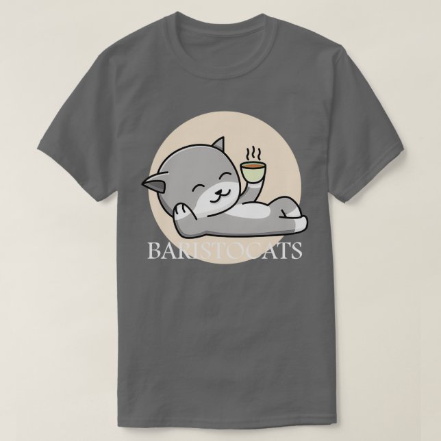Camiseta Baristo Cat Café Barista Shirt (Frente do Design)