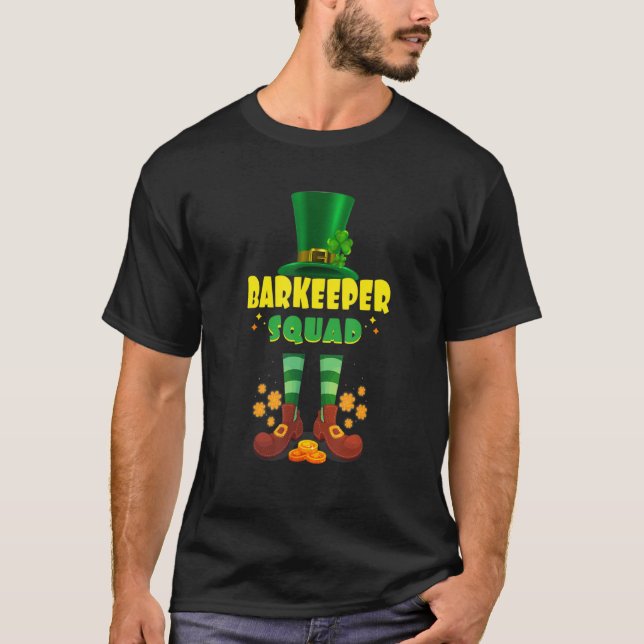 Camiseta Barkeeper Squad Engraçado Rua Irlandesa Patrick Da (Frente)