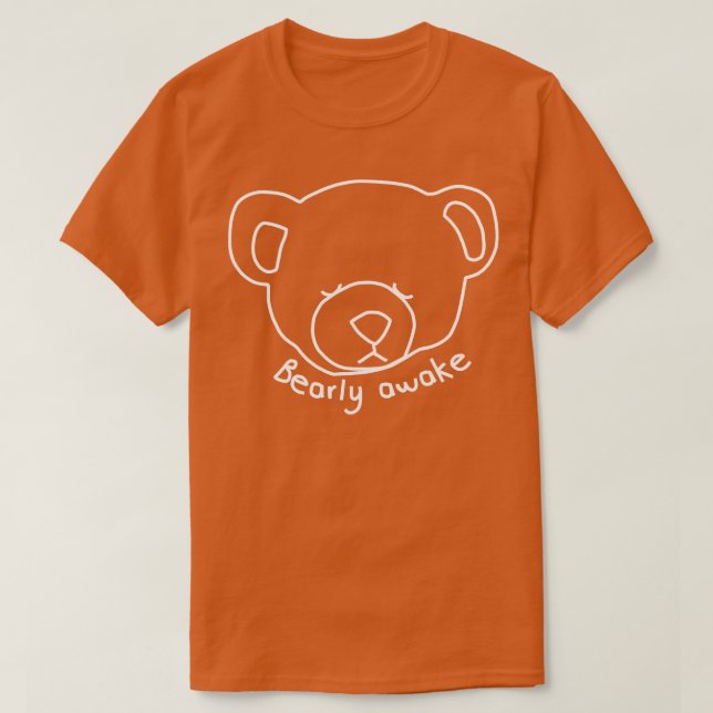 Camiseta Barly Awake Engraçado Urso Engraçado em Gráfico Br (Frente do Design)