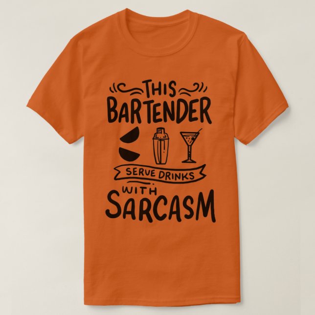 Camiseta Barman Bebe com Sarcasmo (Frente do Design)