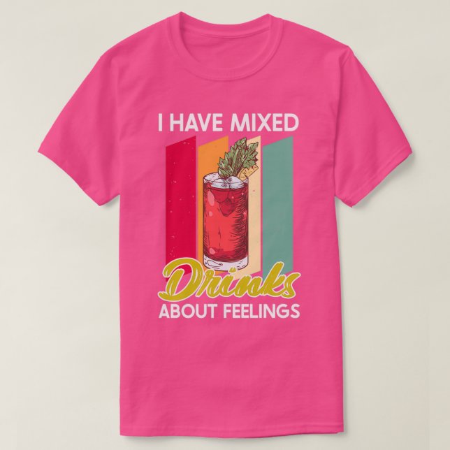 Camiseta Barman Cita Bebidas Mistas sobre Sentimentos Barma (Frente do Design)
