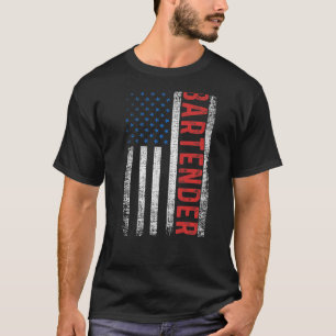 Camiseta Barman de Trabalho do Bar de Bartending, Bandeira 
