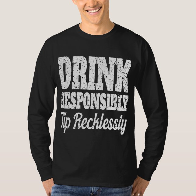 Camiseta Barman Engraçado Bebe Barman Responsavelmente G (Frente)