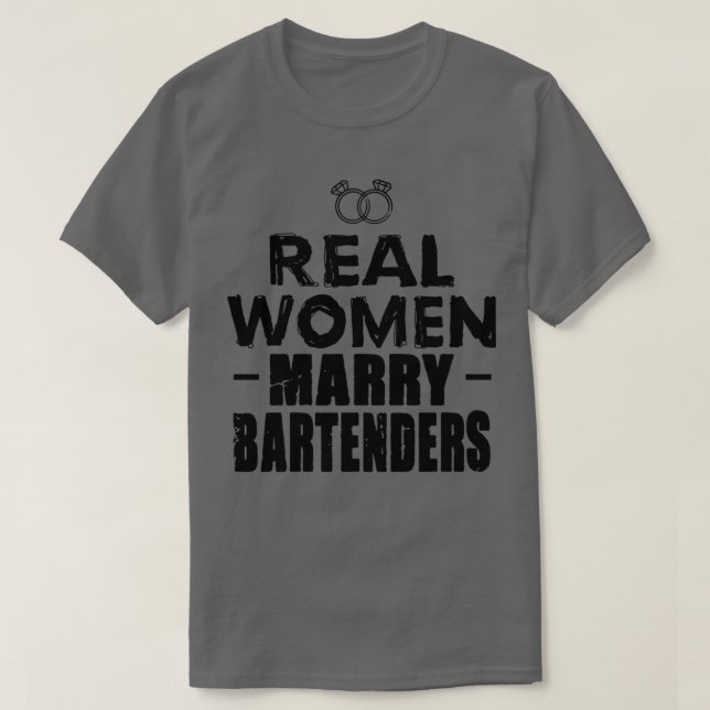 Camiseta Barman Real Women casado Bartender 4 (Frente do Design)