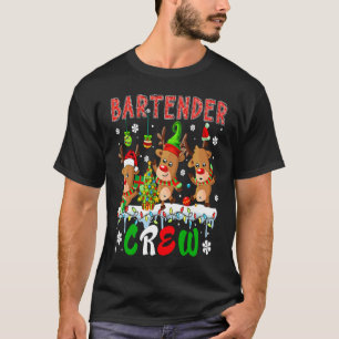 Camiseta Barman Tripulação Três Papais noeis Bonitos De Elf