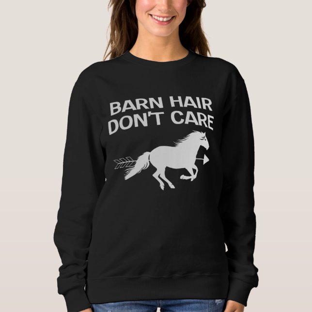 Camiseta Barn Hair Don t Care Equestrian Rider Horse Riding (Frente)