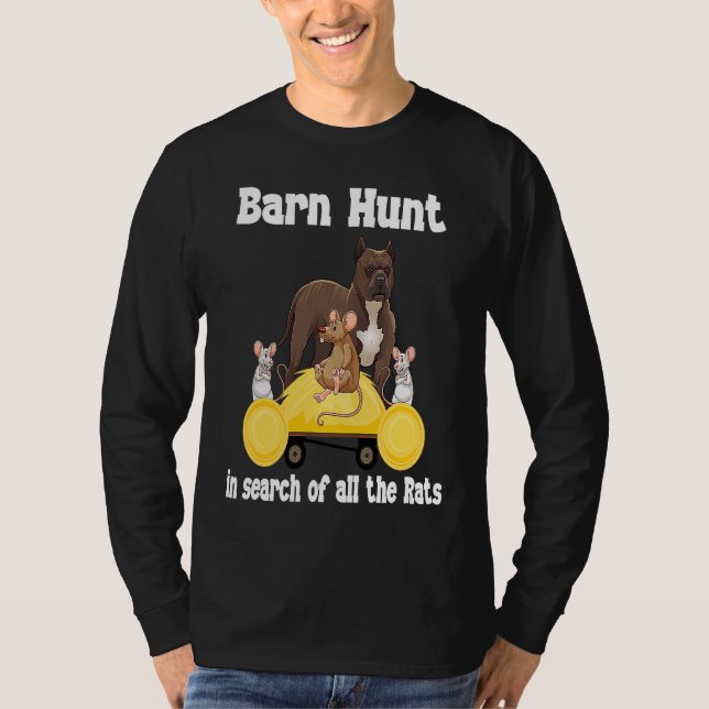 Camiseta Barn Hunt em busca de ratos com o Funcionarios Bul (Frente)