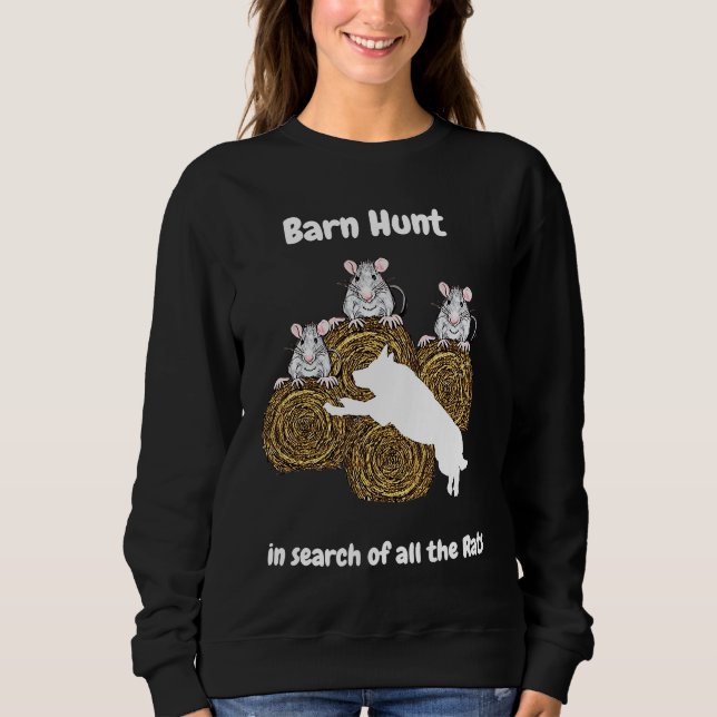 Camiseta Barn Hunt  in search of rats white German Shepherd (Frente)