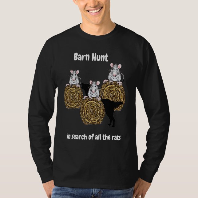Camiseta Barn Hunt  search of rats with Flat coated Retriev (Frente)