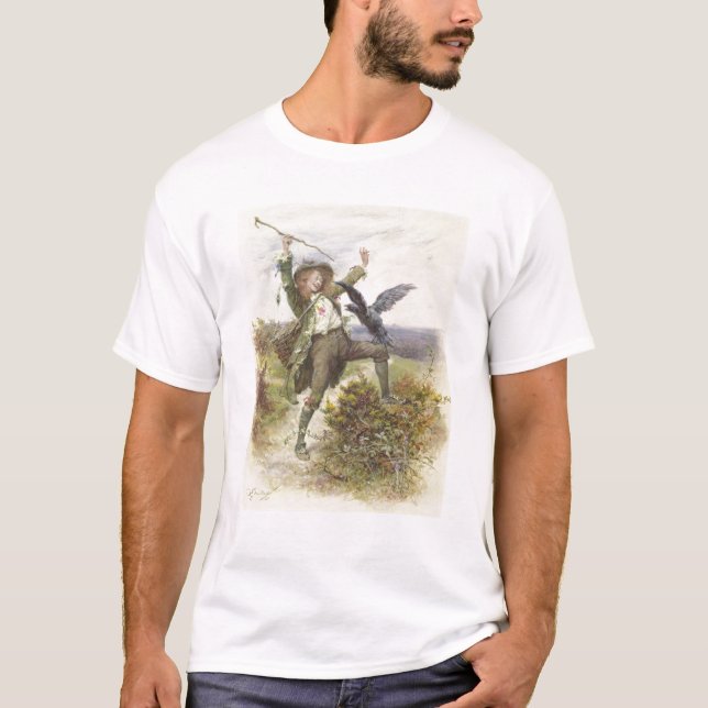 Camiseta Barnaby Rudge e o aperto do corvo (Frente)