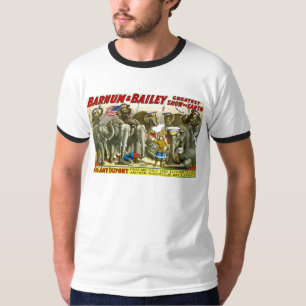 Camiseta Barnum & propaganda do poster dos elefantes de