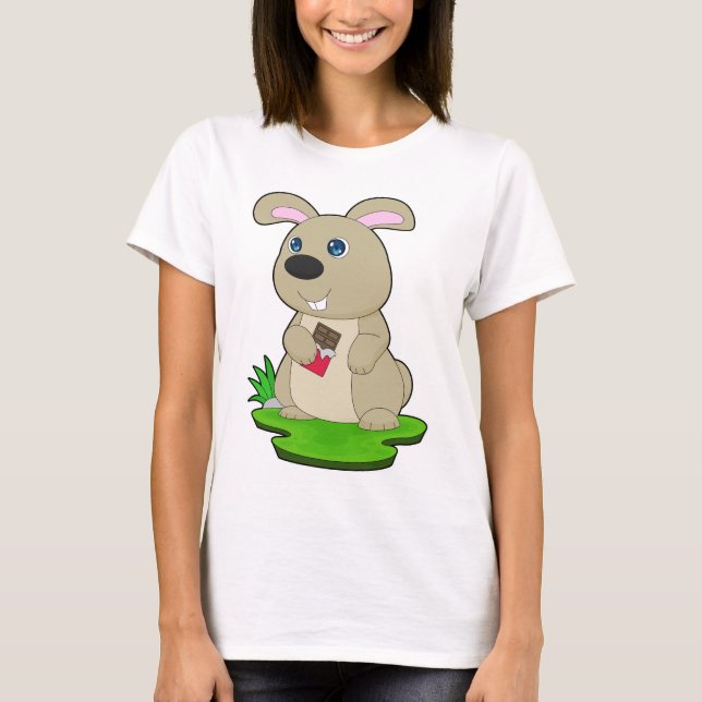 Camiseta Barra de Chocolate de Coelho (Frente)