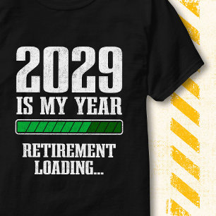 Camiseta Barra de Progresso Engraçada Aposentada 2029 Apose