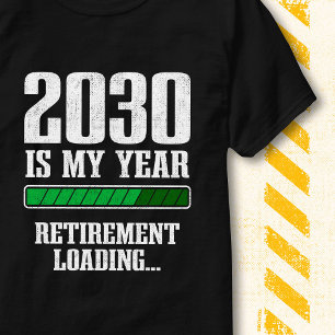 Camiseta Barra de Progresso Engraçada Aposentado 2030 Apose