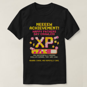 Camiseta Barra de XP de Conquista do Pai Gamer Piada Dia do