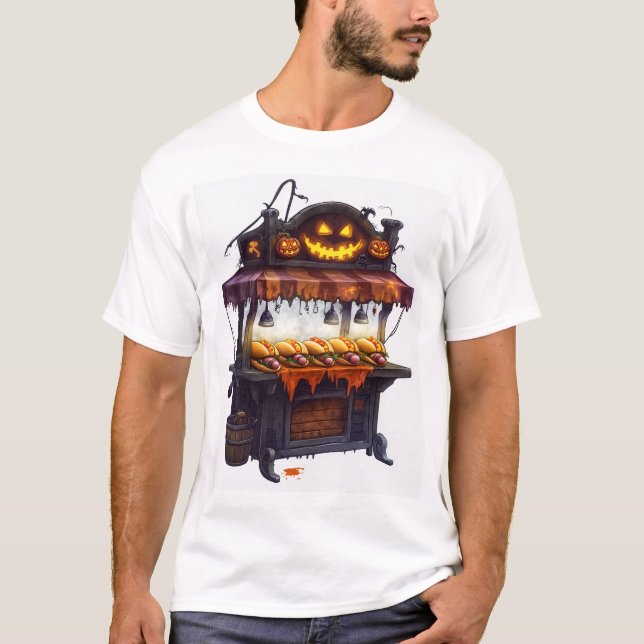 Camiseta Barraca de cachorro-quente assombrada (Frente)