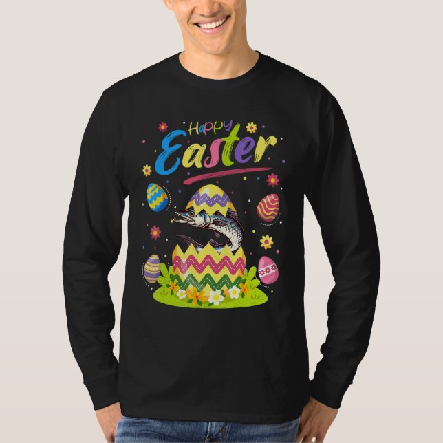 Camiseta Barracuda Fish Easter Ovo Barracuda Felz pascoa (Frente)
