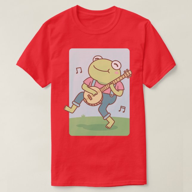 Camiseta Barrafa de Sapo de Banjo Feliz (Frente do Design)
