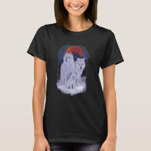 Camiseta Barramento De Animais Da Família Wolf Com Montanha