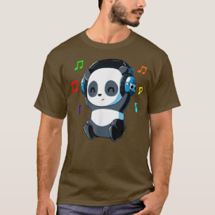 Camiseta Barramento de Panda Bons Ouvindo Presente Musical 
