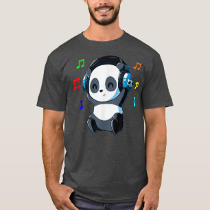 Camiseta Barramento de Panda Bons Ouvindo Presente Musical 