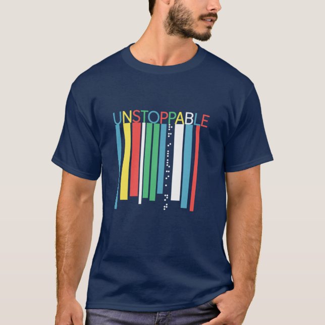 Camiseta Barras de Cores Retro Inspiradas em Braile Irresis (Frente)