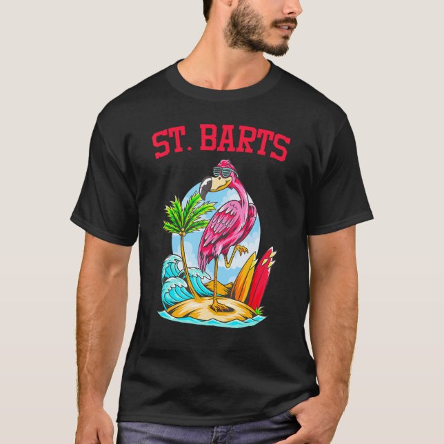 Camiseta Barras de Ruas de surfe da Flamingo Ocean Beach Wa (Frente)