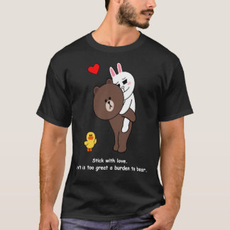 Camiseta Barras Marrons Cony Coelhinho Coelho Com Amor