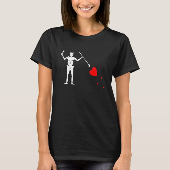 Camiseta Barras Negras Jolly Roger Pirate Flag (Frente)