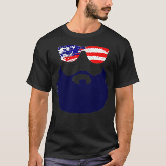 Camiseta Barras para Homens com Óculos de Sol com Bandeira