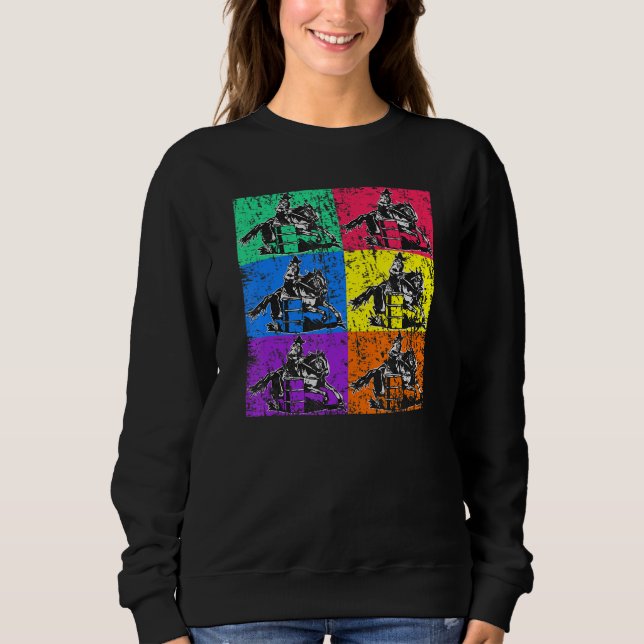 Camiseta Barrel Racer Cowgirl Pop Rodeo Horse Barrel Racing (Frente)
