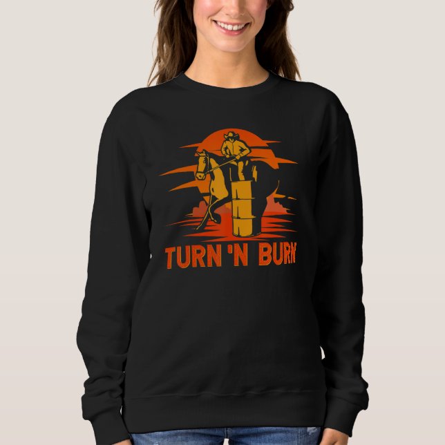 Camiseta Barrel Racer Turn And Burn Western Rodeo (Frente)