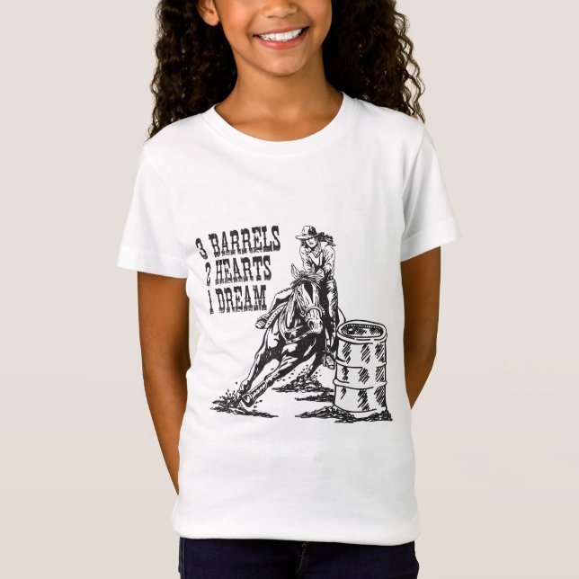 Camiseta Barrel Racing 3 Barrels 2 Corações 1 Sonho (Frente)