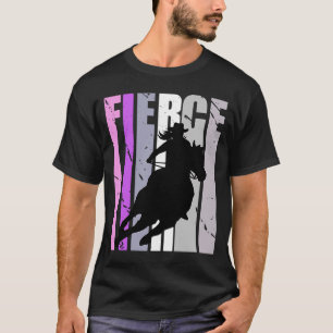 Camiseta Barrel Racing Fierce Cowgirl Hat Western Girls Sou