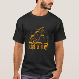 Camiseta Barrel Racing Horse Riding Rodeo Cowgirl Turn N Bu