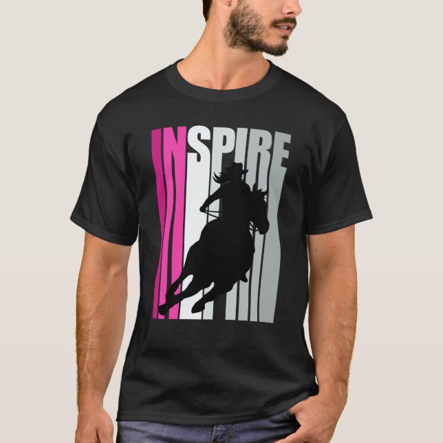 Camiseta Barrel Racing Inspire Cowgirl Hat Western Theme So (Frente)