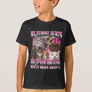 Camiseta Barriga dói divertido brainrot estúpido meme de ga